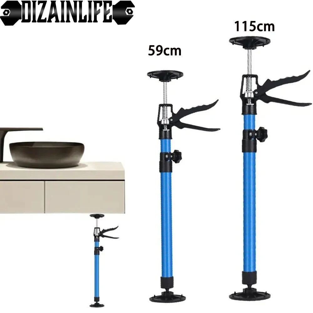 Telescopic Steel Hand Jack Support Rod: Adjustable Cabinet Board Lifting Bracket - Generic Steel Support for Handiwork