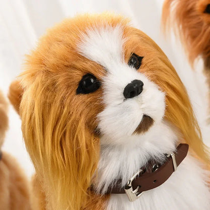 Simulation Electric Pet Dog Toy - Voice Control, Walking & Nodding Plush Robot with Music for Kids