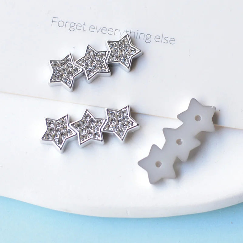 WFFNNKC 10Pcs Kawaii Rhinestone Star Flatback Resin DIY Accessories – Wedding, Scrapbooking, Hairpin, Jewelry & Brooch Decor