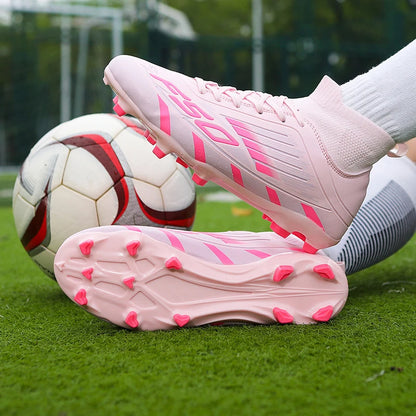Men’s Soccer Cleats - Lightweight High-Top Football Shoes with Non-Slip Grass Grip