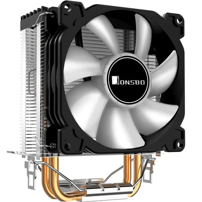 Jonsbo CR1200 RGB CPU Cooler — 2 Heat Pipe Tower with 9cm Colorful Fan for Intel LGA115X/775 & AMD AM4