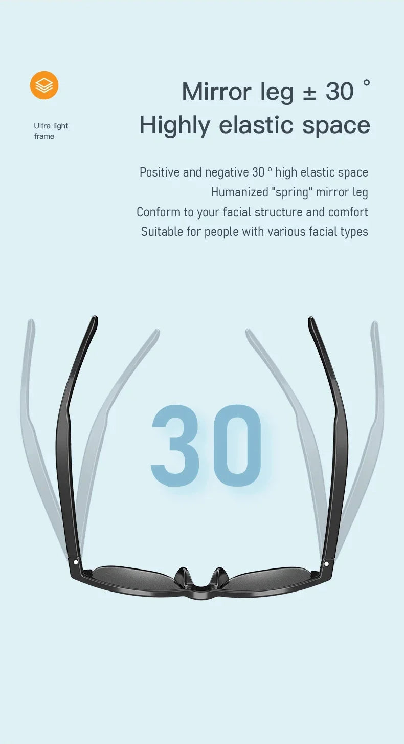 Smart Bluetooth V5.3 Sunglasses – HIFI Audio Glasses with Call Function, UV Protection, Anti-Touch Tech for Outdoor Sports Men & Women