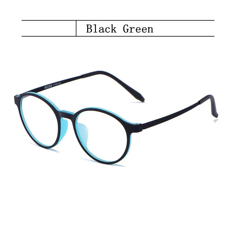 Ultra-Light Retro Round Glasses Frame for Men & Women, TR90 Titanium Fashion Eyewear for Daily Office & Everyday Wear