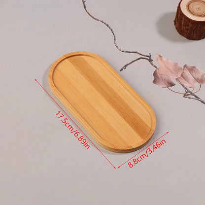 Solid Wood Round Dessert Plate – Japanese-Style Wooden Tray for Snacks, Dried Fruit & Tableware