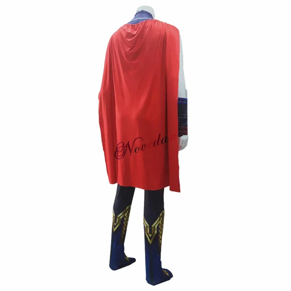 Thor: Love and Thunder Costume – Adult & Kids Fantasia Halloween Anime Superhero Jumpsuit with Cape for Birthday & Party