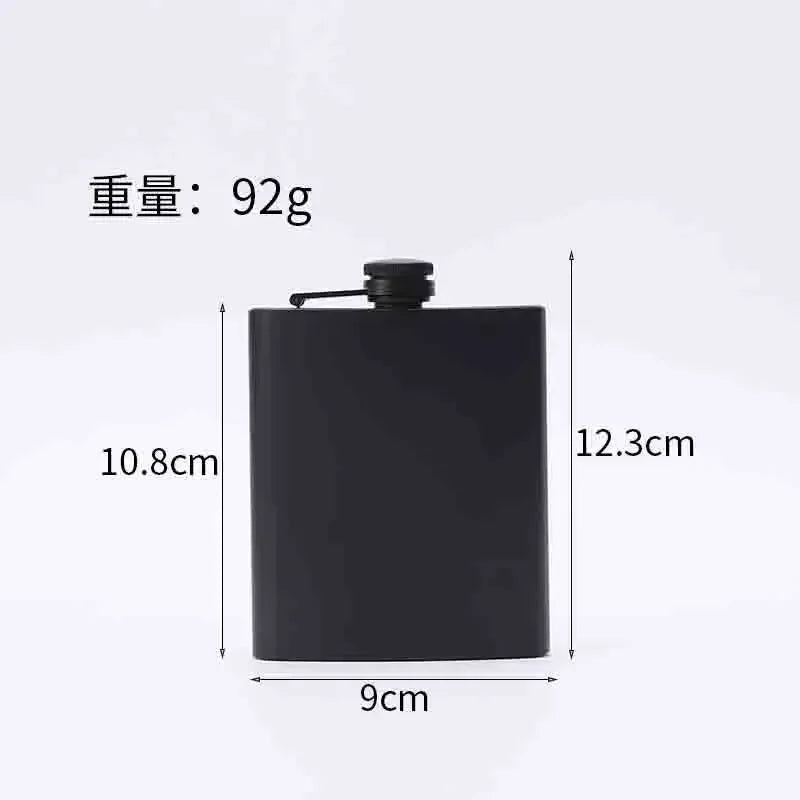 304 SS Portable Hip Flask – Black Whiskey, Vodka, Wine Bottle (6-12oz), Outdoor Bar Party Drinking Utensil