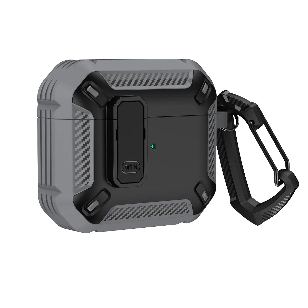 Carbon Fiber Shockproof Case for AirPods Pro 1/2 & AirPods 3 – Protective Headset Cover with Switch