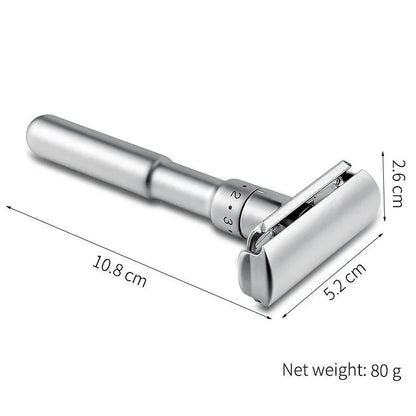 Mingshi Adjustable Safety Razor – Double Edge Classic Men’s Shaver with 1–6 Sharpness Settings and 5 Blades