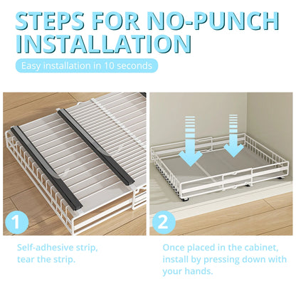 Pull-Out Cabinet Organizer - Slide-Out Kitchen Pantry Storage Drawer