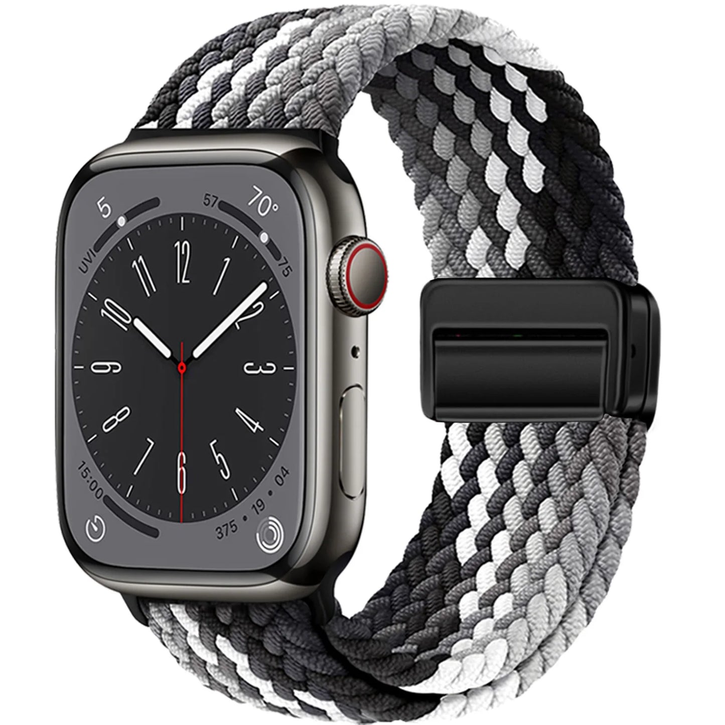 Braided Magnetic Strap for Apple Watch — Compatible with 38mm, 40mm, 41mm, 44mm, 45mm, 49mm Series SE, 7, 6, 8, 9, 10 & Ultra2