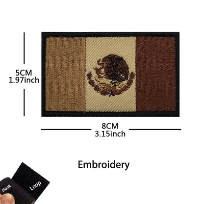 Mexico Flag Eagle Skull Patch - Embroidered Fabric & PVC Tactical Applique Badge for Bags and Gear