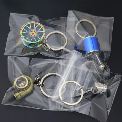Creative Metal Car Keychain — Zinc Alloy Turbo, Gearbox & Brake Disc Pendant for Men’s Birthday or Dad Gift
