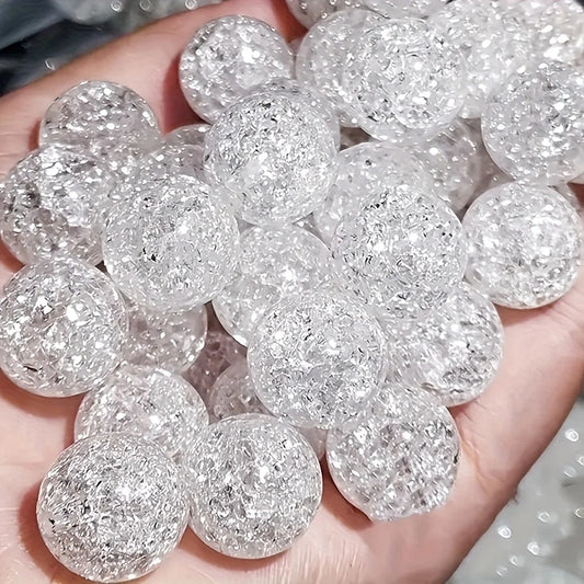 6/8/10mm White Cracked Acrylic Spacer Beads for DIY Jewelry Making – Handmade Bracelet & Necklace Craft Beads, Unique Gift Supplies