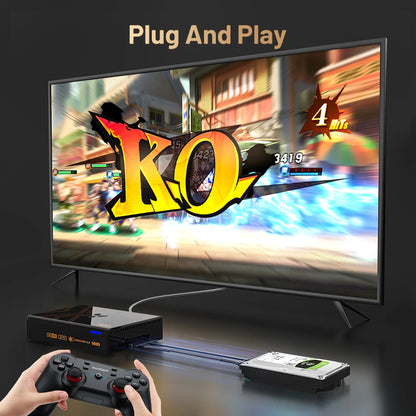 Kinhank Super Console X5 PRO – Retro Video Game Console with 16,000 Games, Plug & Play, PS2/WII/SS/DC/N64, Android 12 TV Box, 4TB