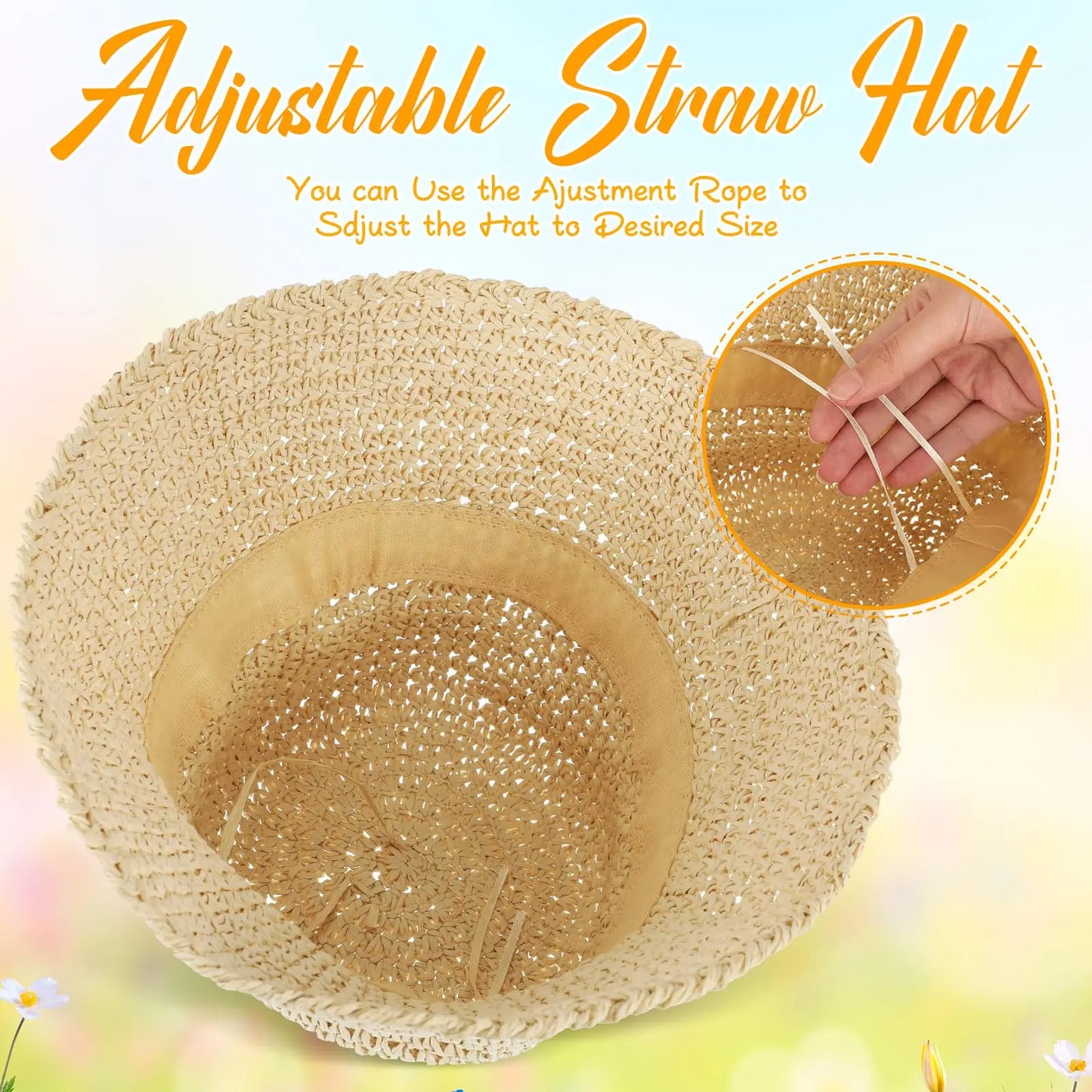 Women’s Summer Crochet Straw Bucket Hat – UV-Protect, Breathable Foldable Sunshade Cap for Beach & Outdoor Fashion