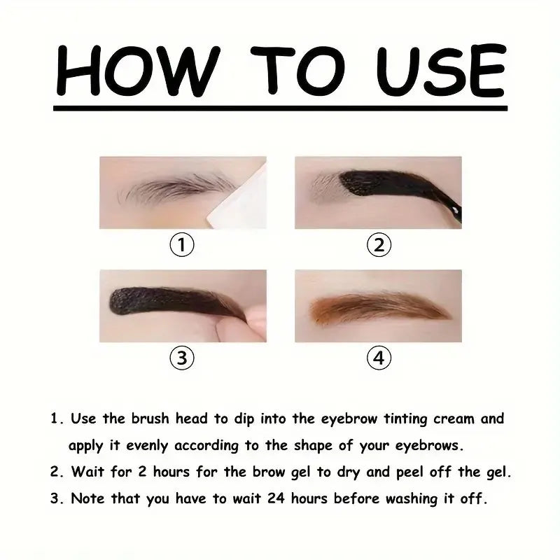 Long-Lasting Eyebrow Gel Makeup — Semi-Permanent Waterproof Sweat-Proof Tint Cream for Natural Color & Shape