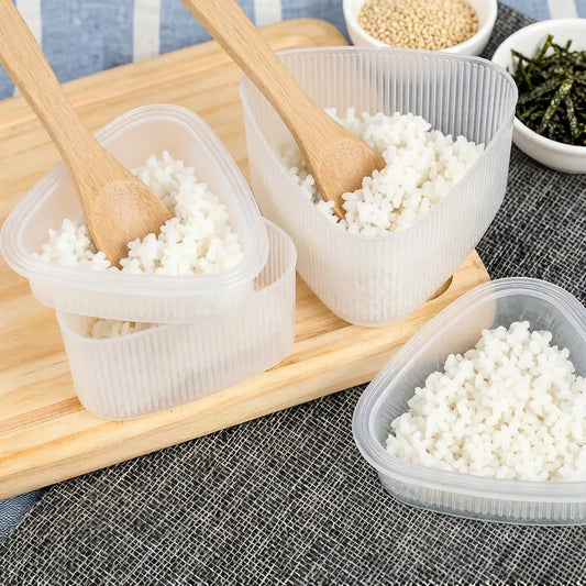 2PCS Transparent DIY Sushi Mold Kit – Onigiri Rice Ball Triangle Maker Press, Kitchen Bento Food Shaping Tool Set
