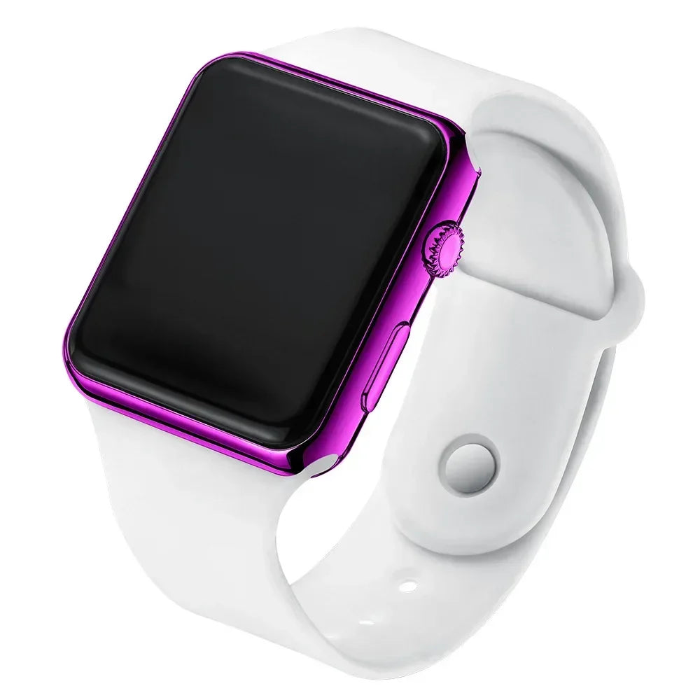 Digital LED Sport Watch – Square Electronic Wristwatch for Men & Women, Casual Silicone Fashion Watch
