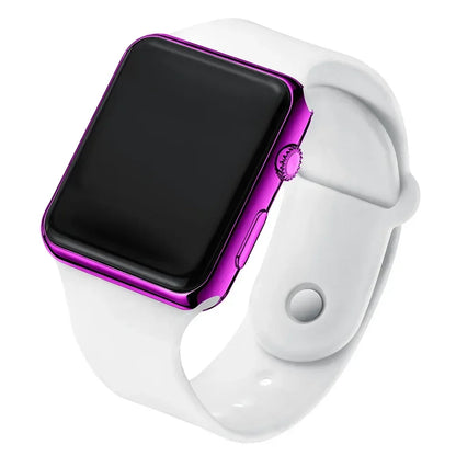 Digital LED Sport Watch – Square Electronic Wristwatch for Men & Women, Casual Silicone Fashion Watch