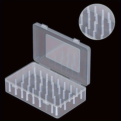 42-Roll Sewing Thread Storage Box - Transparent Portable Embroidery & Sewing Organizer