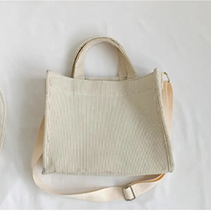 Rilibegan Shoulder Bag for Women - New Style Simple Corduroy, Large Capacity, Small Square Handbag, Trendy and Portable