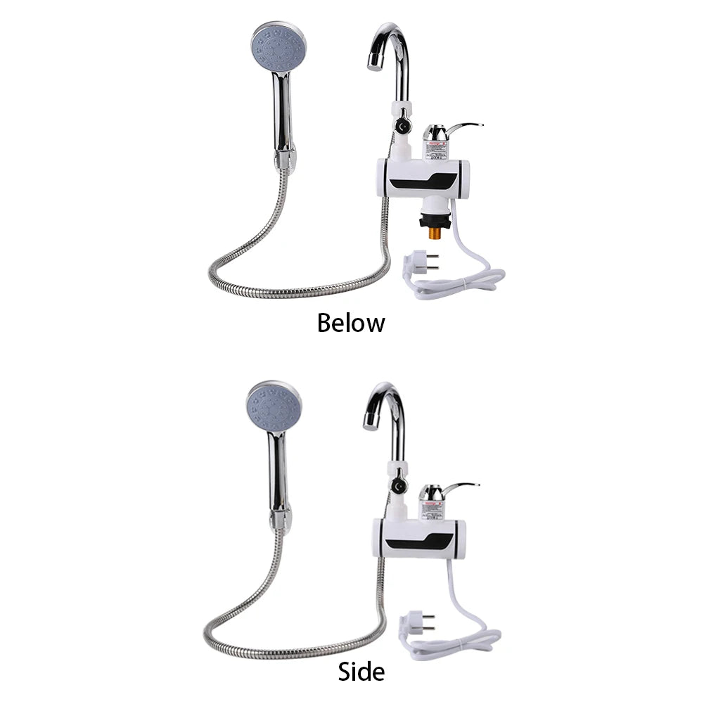 3000W Instant Electric Water Heater — EU Plug Digital Display Tankless Shower & Kitchen Faucet 220V