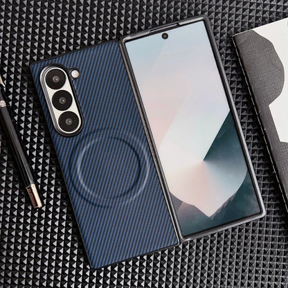 Luxury Carbon Fiber Magnetic Wireless Charging Case for Samsung Galaxy Z Fold 6/5/4/3 – MagSafe Compatible Bumper Cover
