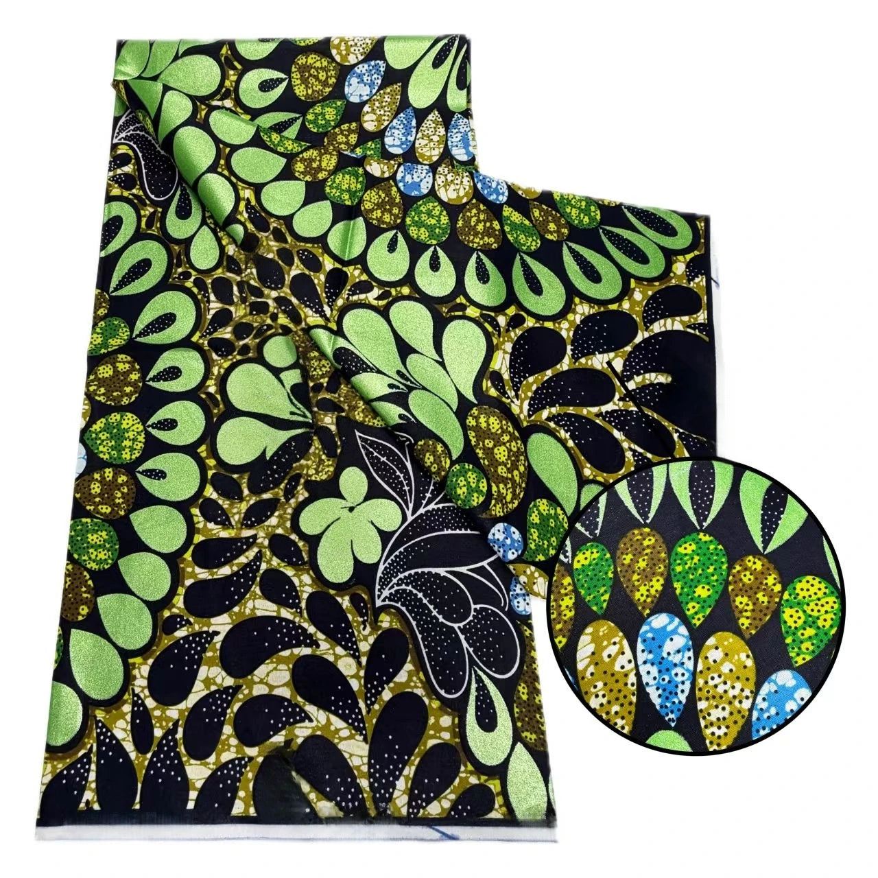 Original African Wax Print Fabric - 6 Yards 100% Cotton Nigerian Ankara Sewing Material for Women’s Dresses