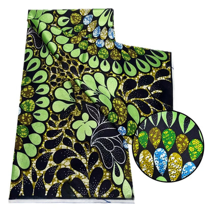 Original African Wax Print Fabric - 6 Yards 100% Cotton Nigerian Ankara Sewing Material for Women’s Dresses