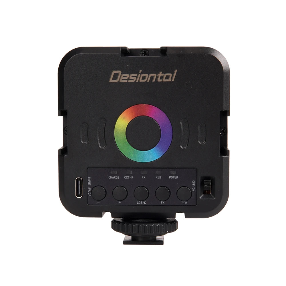 Mini RGB Portable LED Fill Light – Adjustable Hot Shoe Light for Live Photography & Mobile Cameras