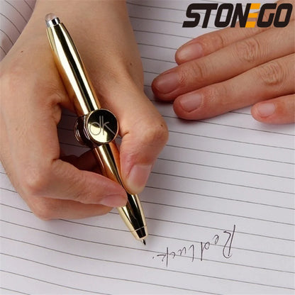 De-Stress with STONEGO Spinner Pen - Gyroscope Decompression Light Ball Pen Shaped Finger Gyro for Relaxing Writing Experience