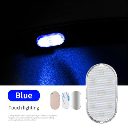 Multicolor Wireless LED Car Interior Light - USB Rechargeable Touch Sensor Roof and Reading Lamp