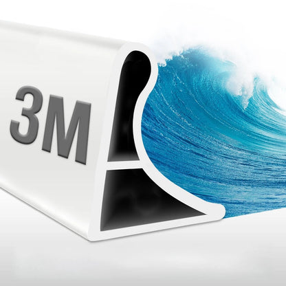 1/3M Silicone Shower Water Barrier - Self-Adhesive Folding Edge Strip for Bathroom Wet-Dry Separation