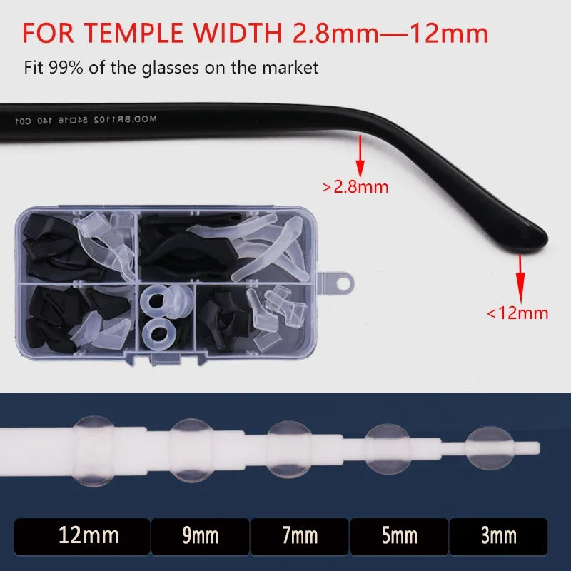 Eyeglass Retainer Set – Anti-Slip Silicone Ear Hooks for Glasses & Sunglasses
