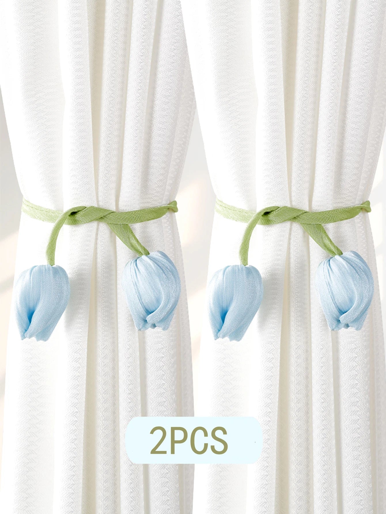 2PCS Tulip Flower Curtain Tiebacks – Rustic No-Damage Holdbacks for Living Room & Bedroom Decor