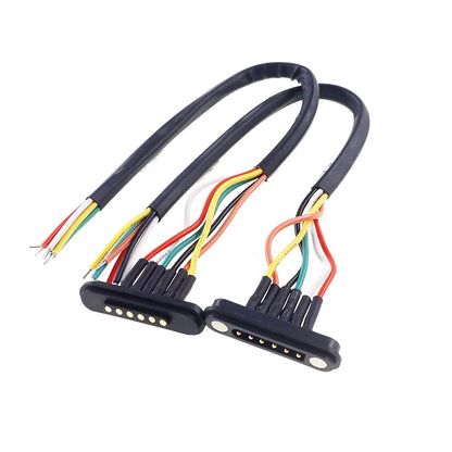 2A Waterproof Magnetic Pogo Pin Connector – 2.54mm Spring-Loaded DC Power Socket, 2-6 Positions