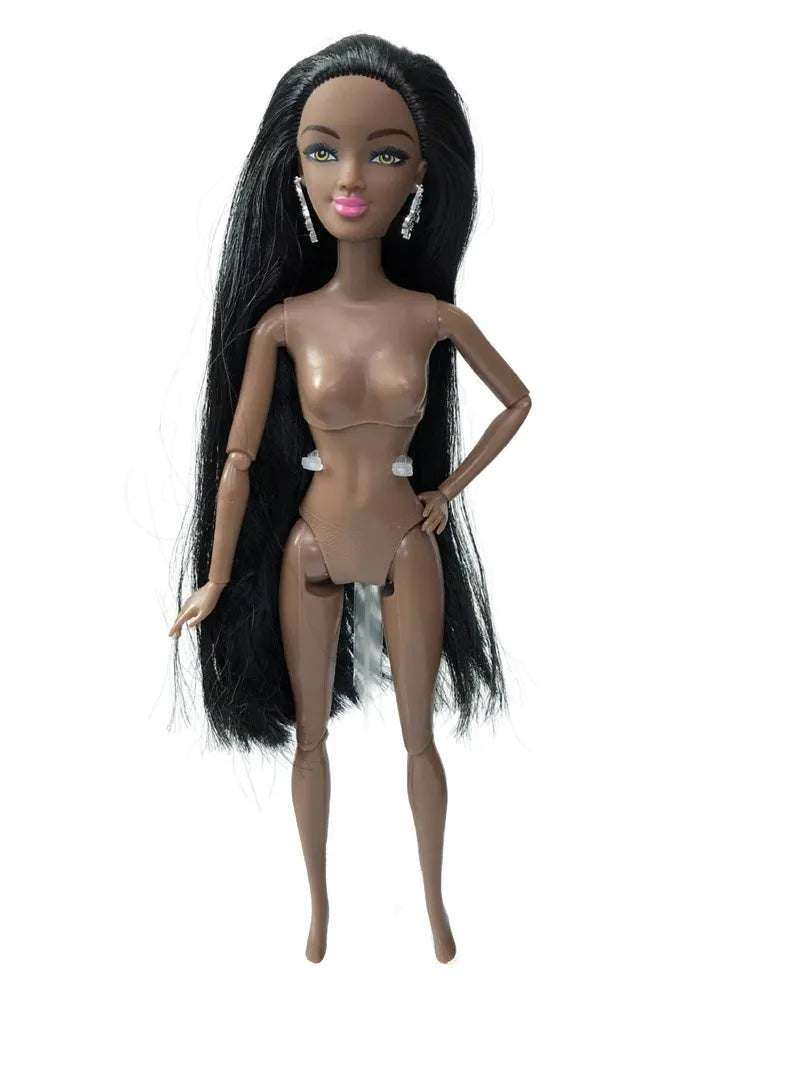 Adollya 32cm 1/6 African Doll — 10-Joint Movable Black American BJD Doll with Makeup, Toy for Girls & Kids Gifts