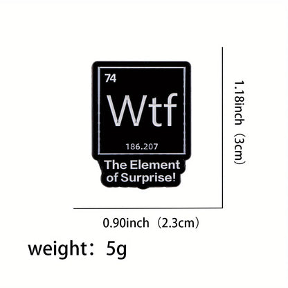 The Element of Surprise Enamel Pin — Black WTF Lapel Pin for Backpacks & Clothing