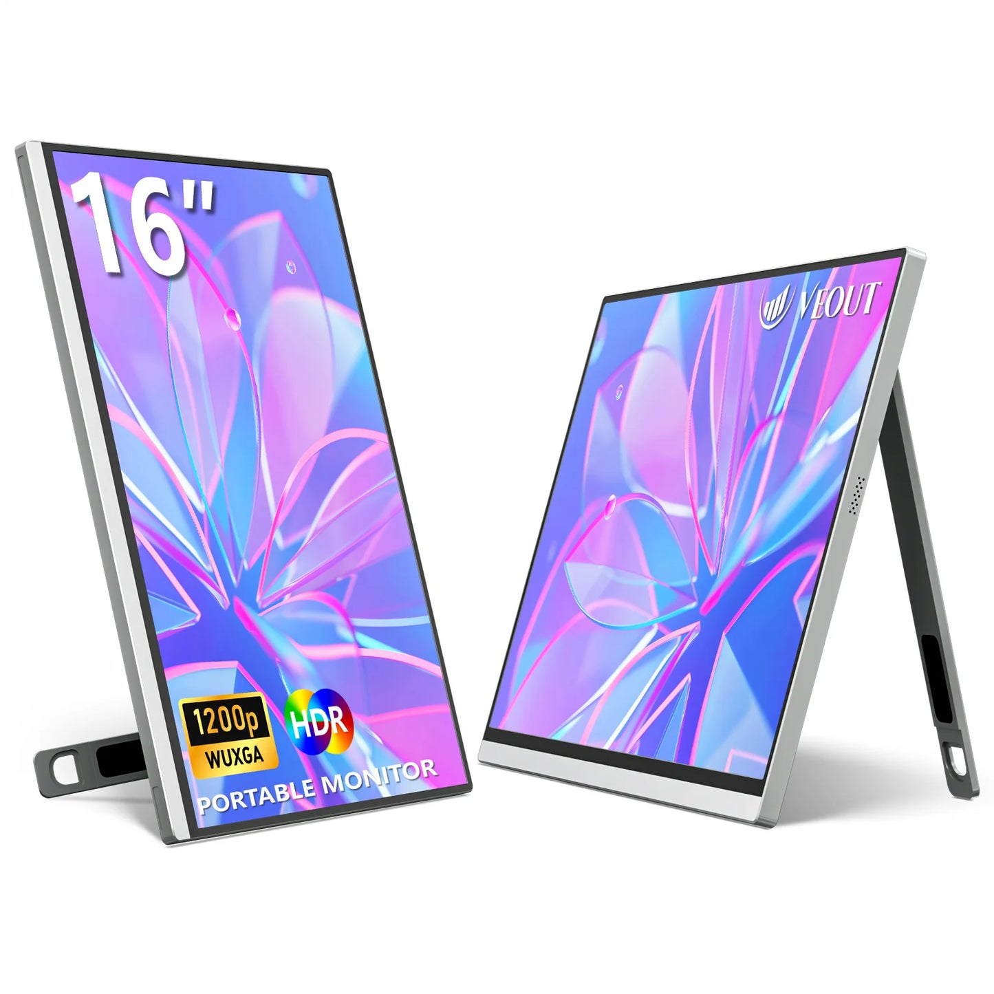 VEOUT 16-Inch 60Hz Gaming Portable Monitor – 16:10 IPS 1200P LCD FHD External Display for Laptop & Phone