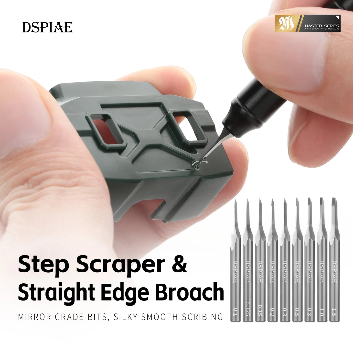 DSPIAE ZPB/GS Straight Edge Broach Step Scraper – Precision Panel Line Scribing Tool for Gunpla Model Detailing & Craft Building