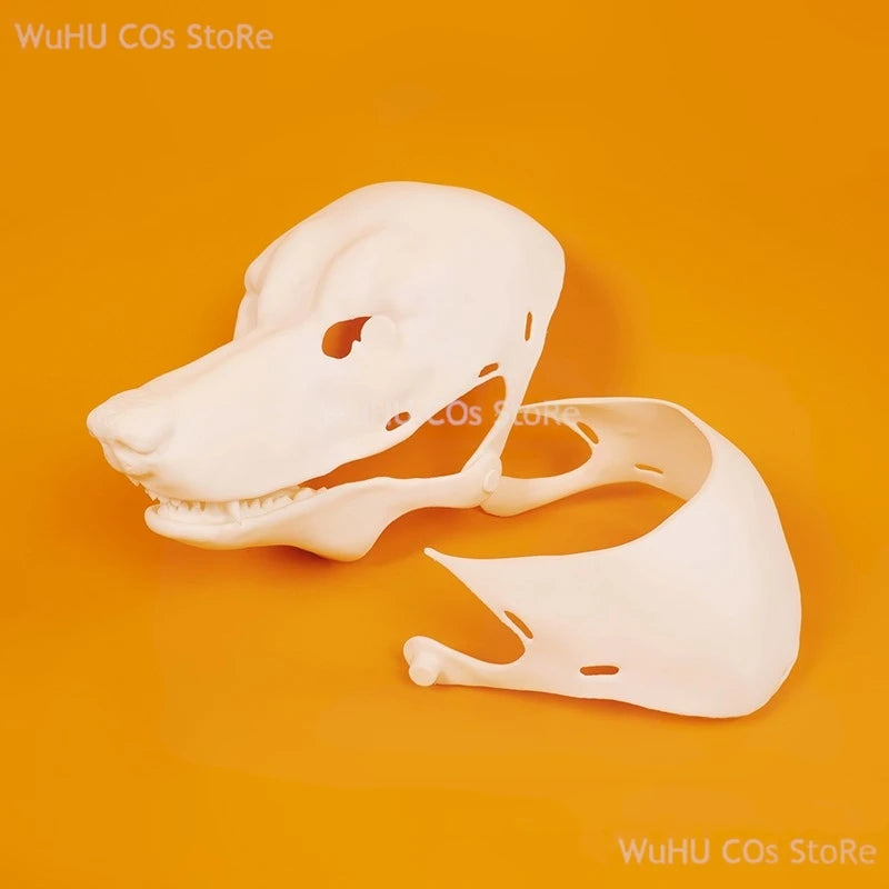Kigurumi Beast Skull Mask – 3D Printed Wolf Head Fursuit Cosplay, Animal Skull Proboscis Mask for Halloween & Party