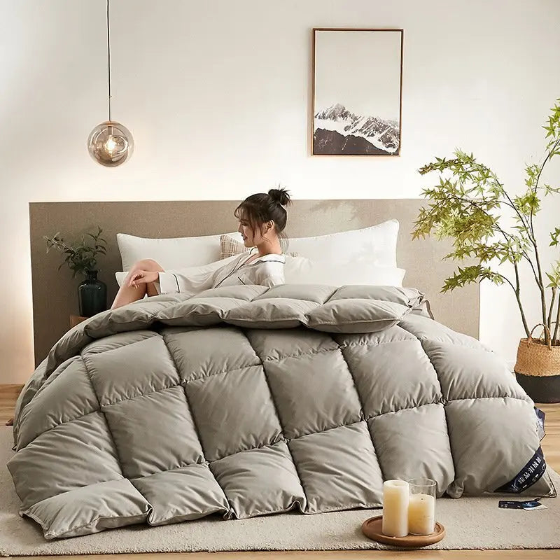 95% White Goose Down Quilt – Winter Cotton, Thick & Lightweight, High-Quality Breathable Household Comforter
