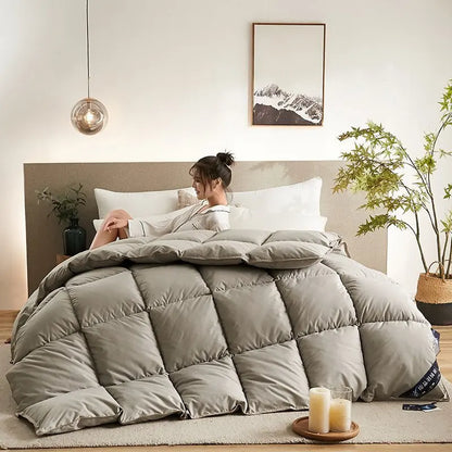 95% White Goose Down Quilt – Winter Cotton, Thick & Lightweight, High-Quality Breathable Household Bedding