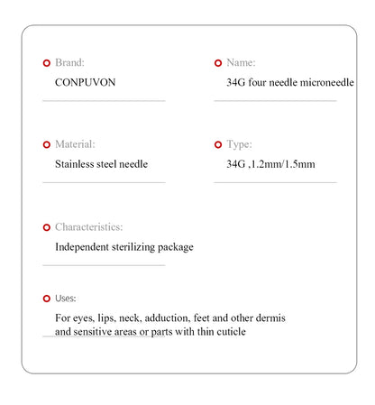 Medical Disposable 34G Powder Needle – Non-Painless Ultrafine Beauty Needle (1.2mm/1.5mm)