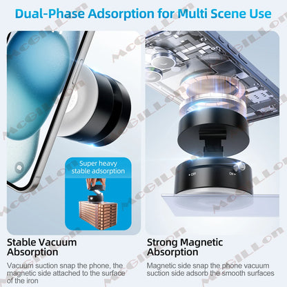 Vacuum Magnetic Folding Swivel Stand – Double-Sided Suction Cup Universal Mobile Phone Holder