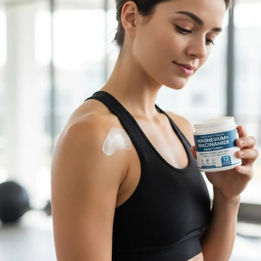 Magnesium Niacinamide Relief Cream - Topical Magnesium Chloride with Arnica & Boswellia for Legs, Feet & Joints