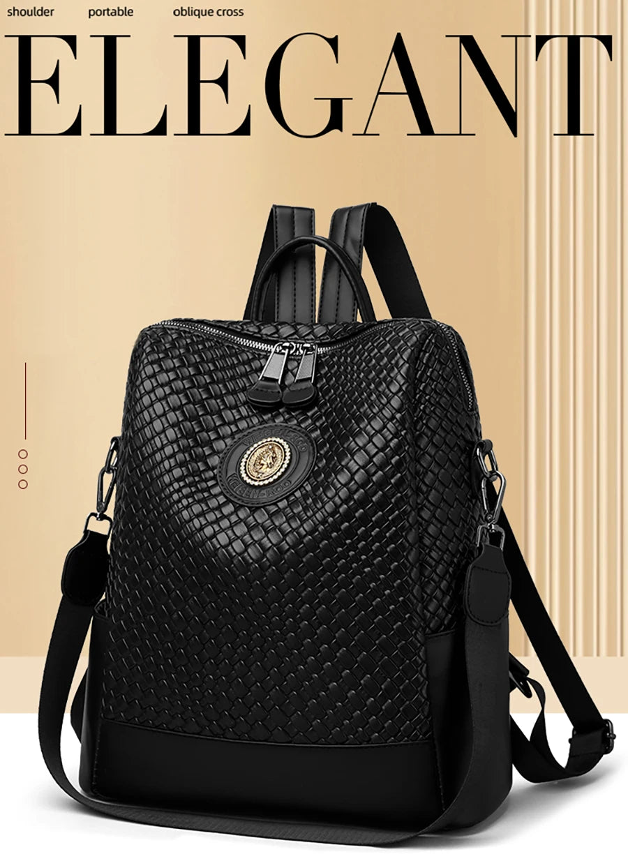 Luxury Women's Designer Backpack - High-Quality Leather, Large Capacity, Multifunctional Travel Mochila for Girls