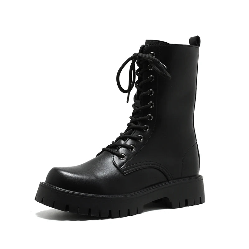 Luxury Brand Men's High Top Boots – Designer Leather Casual, Business & Outdoor Work Boots for Men
