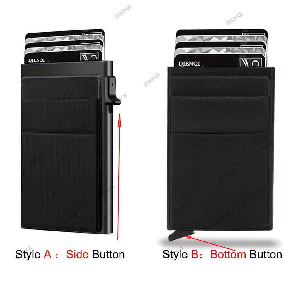 RFID Credit Card Holder for Men, Thin Slim Luxury Metal Mini Minimalist Wallet, Bank & ID Cardholder Case