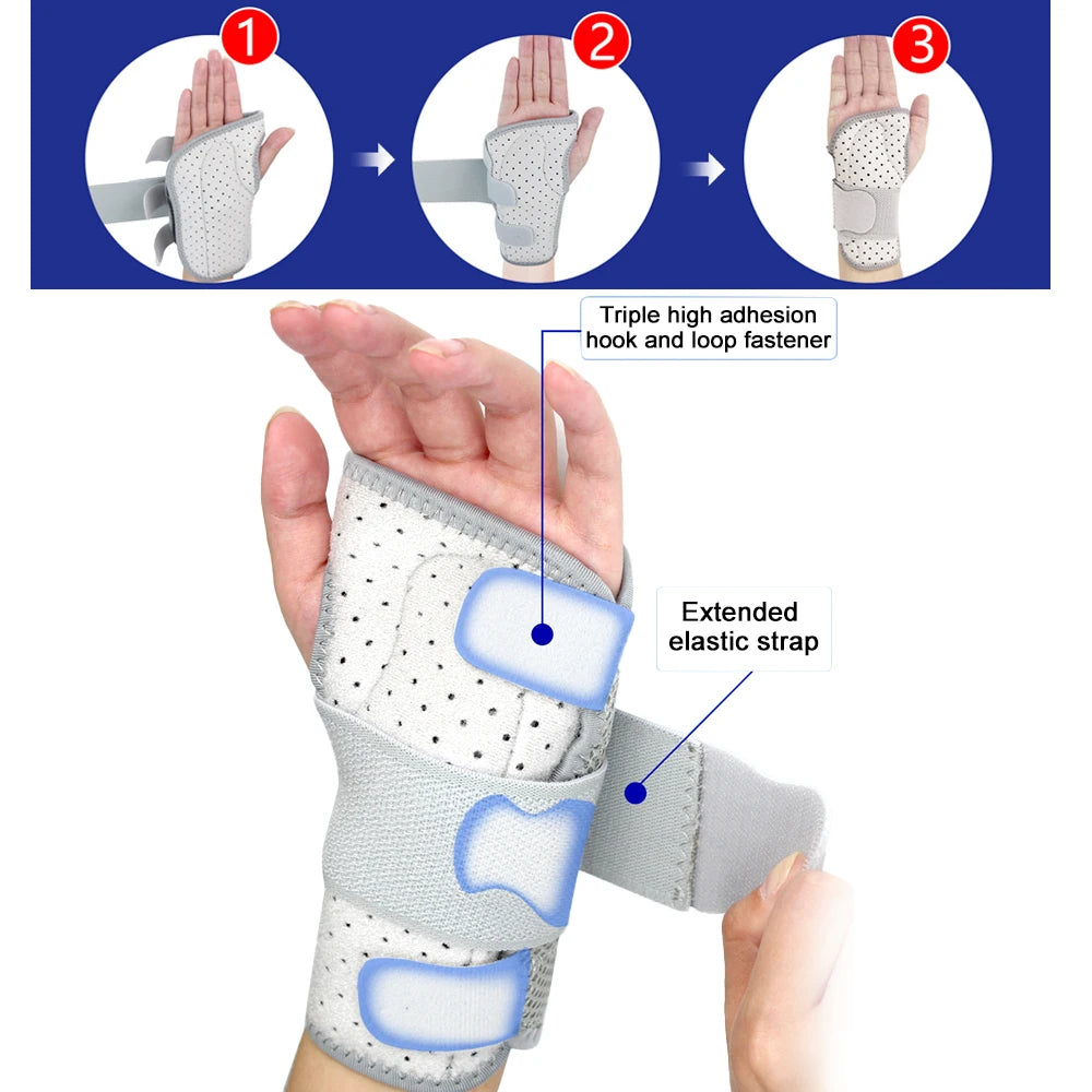 Adjustable Carpal Tunnel Wrist Brace | Wrist Support Compression Wrap for Arthritis & Tendinitis Pain Relief